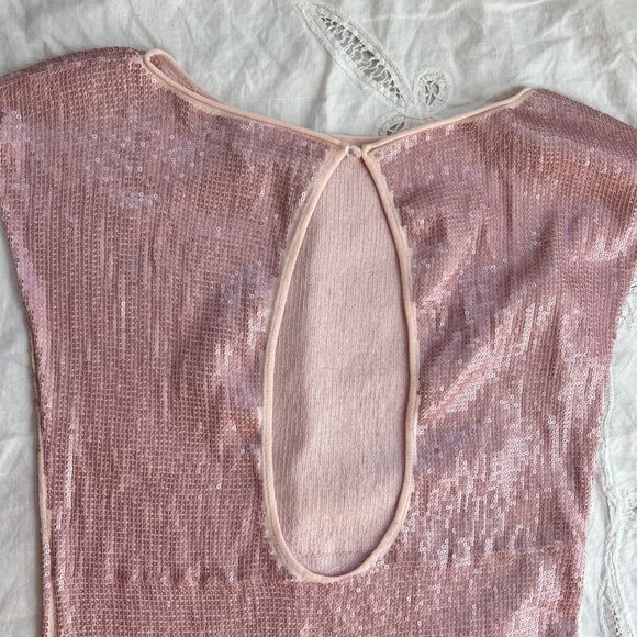 Alice & Olivia pink sequin sheath midi dress - Picture 8 of 10